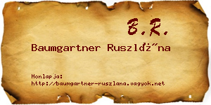 Baumgartner Ruszlána névjegykártya
